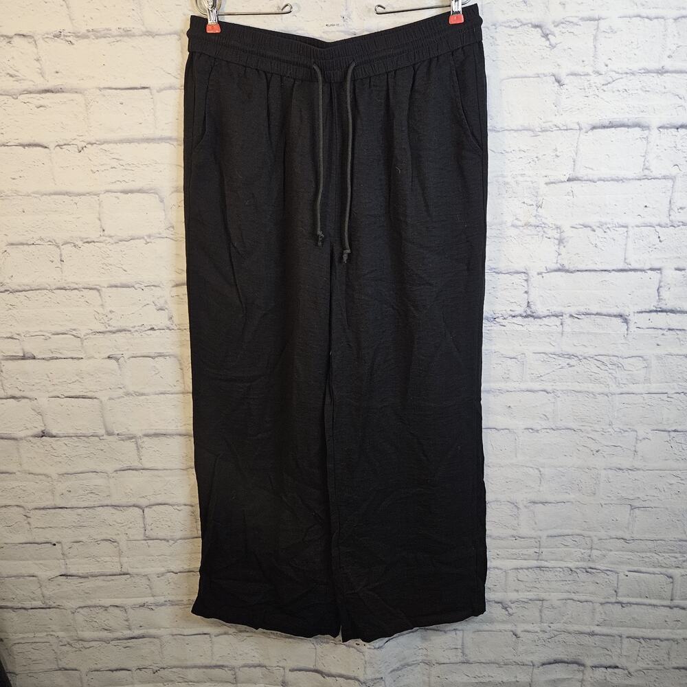 Halara High Waisted Drawstring Wide Leg Baggy Casual Linen-Feel Pants Size XL